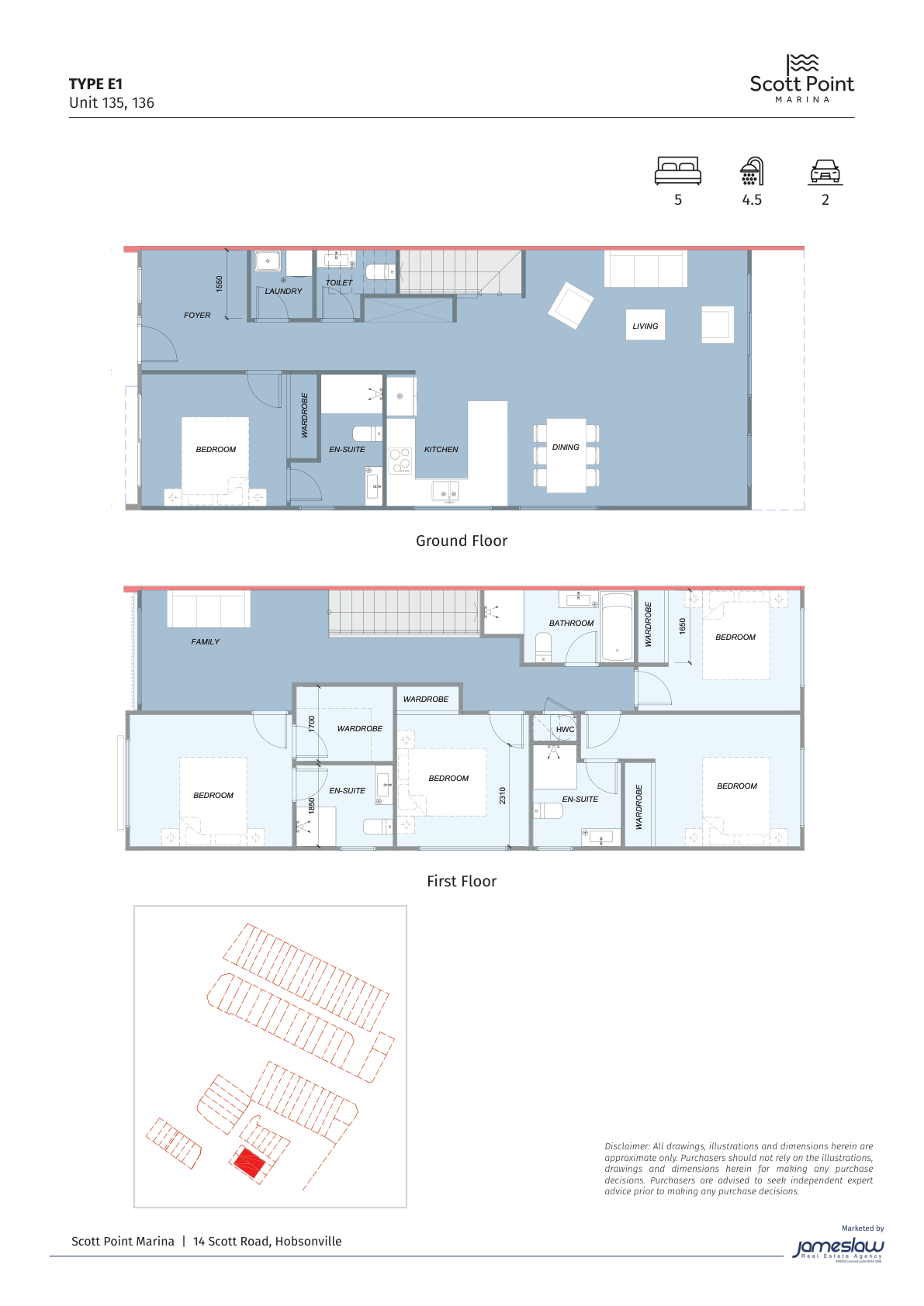 Type E1 floor plan